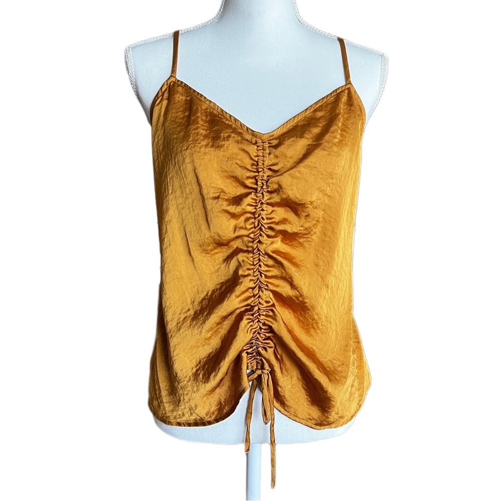 NWT Nine West Golden Camisole Top Ruched Women’s Size L